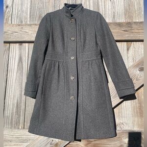J. Crew Wool Dark Gray Car Coat / Trench Coat Size 2